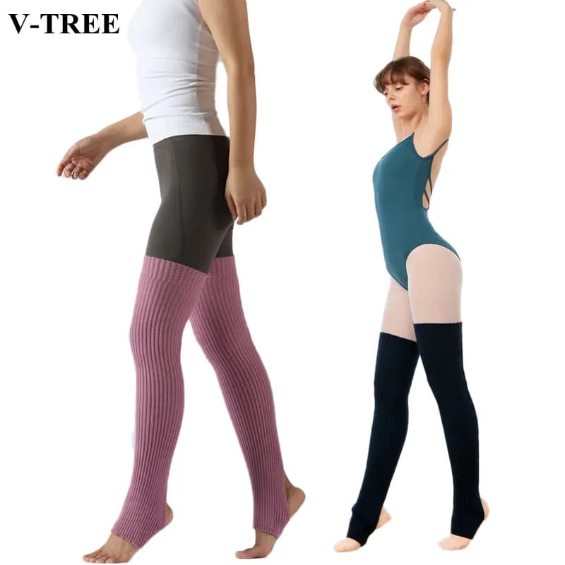 Scaldacollane per Balletto Adulti, Ginocchiere Yoga per Adolescenti, Scaldacollane Lavorati a Maglia per Ragazze, Calze Lunghe per Bambini 75CM