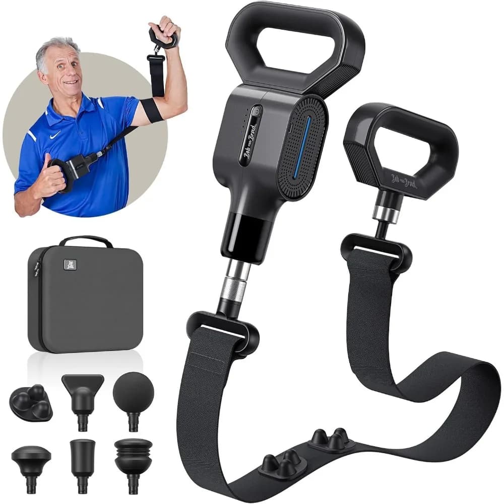 Massage gun 2 in 1 with belt to relieve pain, FSA Elighibile/HSA Elighibile, - Multipurpose percussion back massage pad for deep fabrics