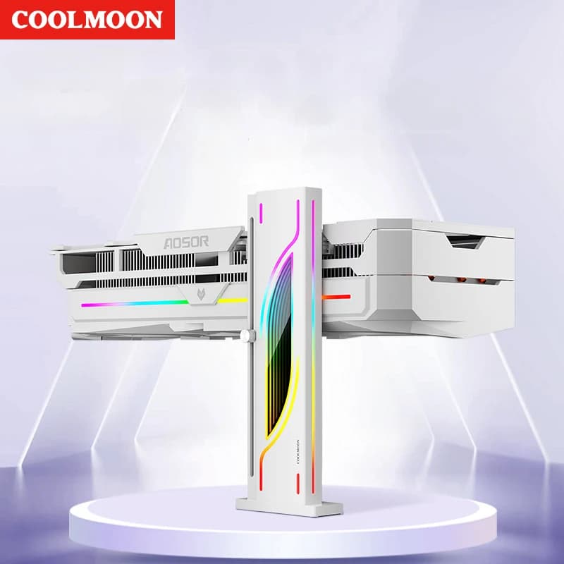 COOLMOON GH6 Lens Graphics Card Bracket Computer Installation DIY Personalized Colorful ARGB Adjustable Vertical Support Stand