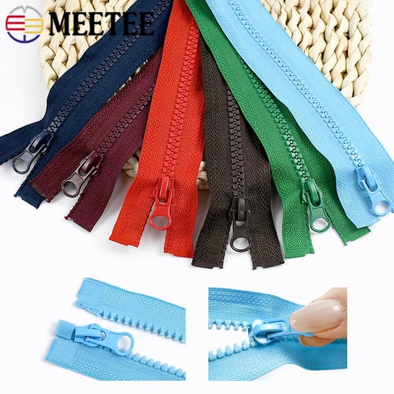 2/5 pezzi 5 # 40-120 cm Nastro con cerniera in resina Indumento Bagagli Cerniere aperte Tenda Astuccio Chiusura Zip Kit di riparazione Accessori per cucire