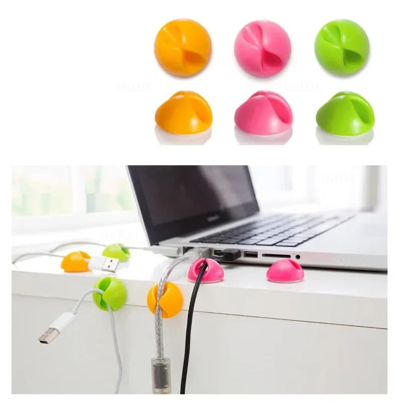 Organizzatore di cavi con slot 1/2/3/5 Avvolgicavo USB in silicone Clip di gestione ordinata da tavolo Supporto per cavo per cavo per cuffie per mouse