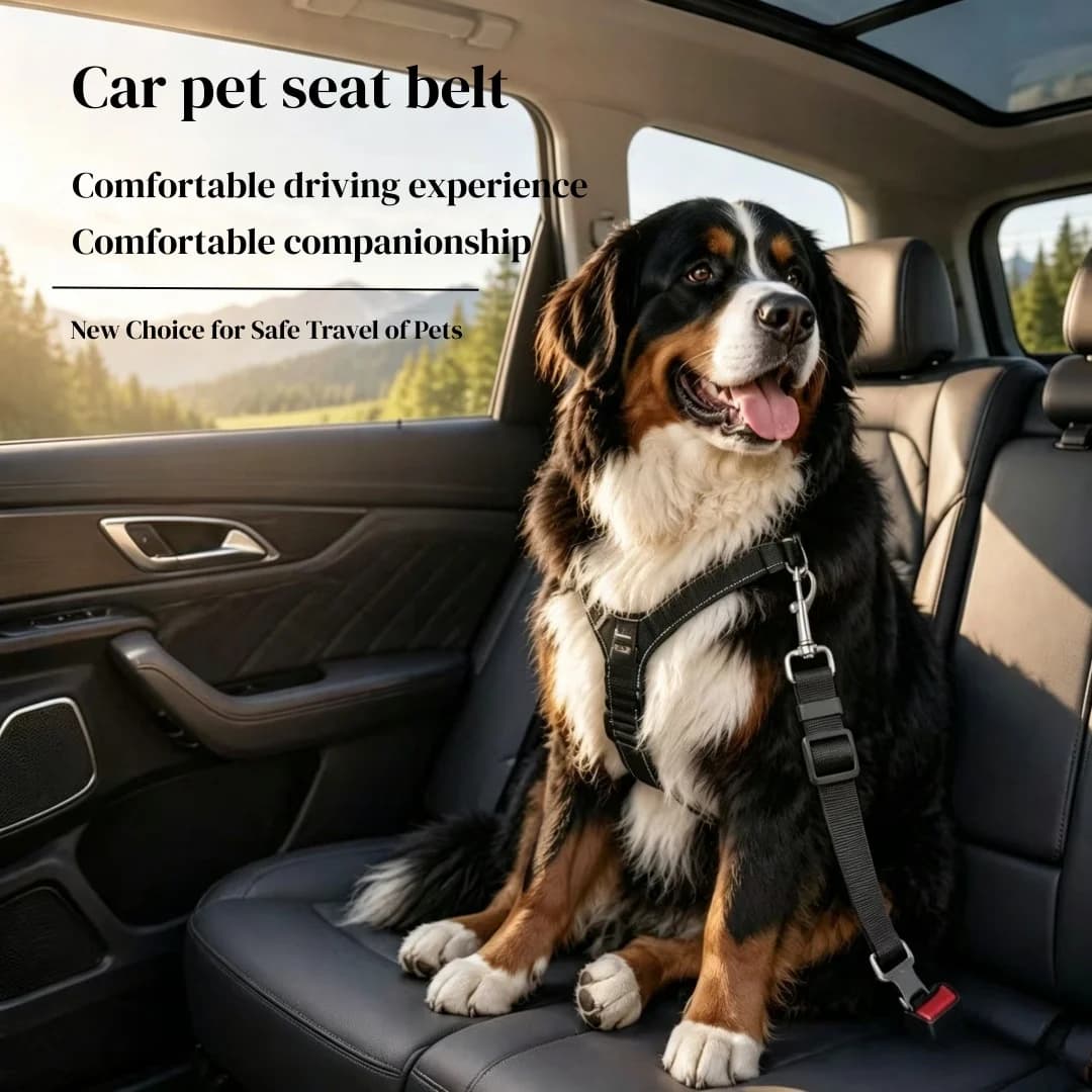 Pet seat belt, General Motors seat belt, essential for pet travel, suitable for various cars, adjustable length (16.9-28 inches)