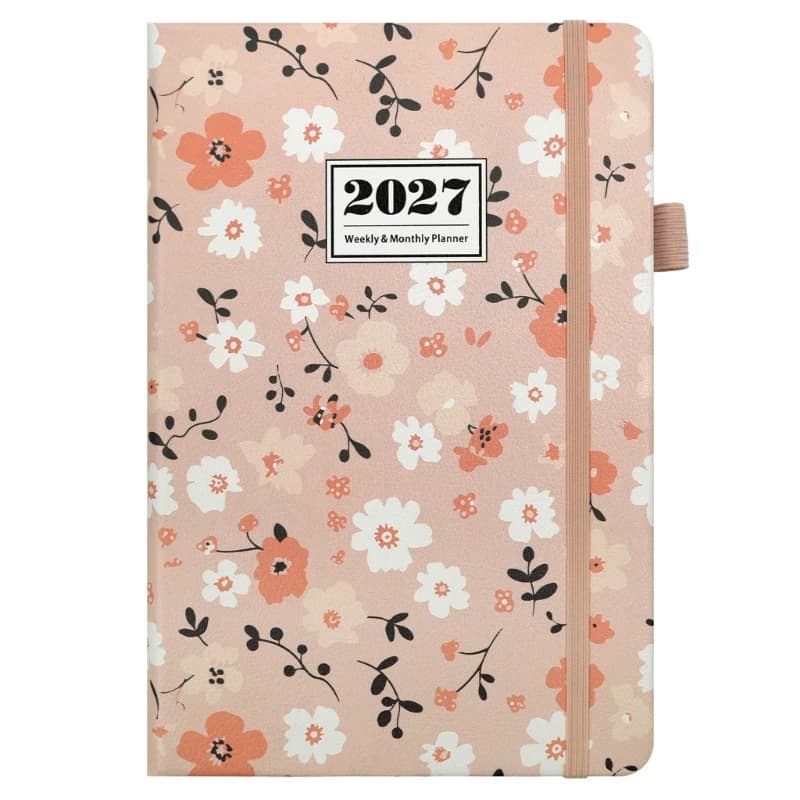 2027 Weekly and Monthly Planner Journal with 72 Sheets 144 Pages, Notebook, Elastic Band Closure for Daily Scheduling D2RC