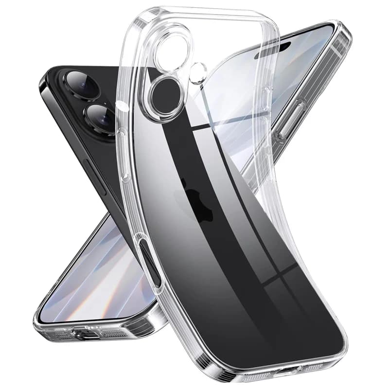 Custodia Trasparente in Silicone Morbido per iPhone 13 11 12 14 15 16 17 Pro Max 7 8 Plus 13 Mini 17 Air X Xs Xr SE 2022
