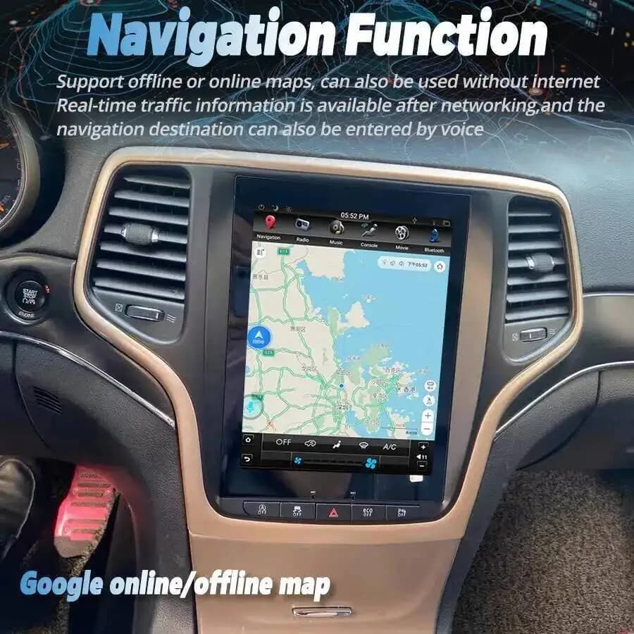 Autoradio Multimediale 10.4'' con Carplay per JEEP Grand Cherokee 2014-2017, GPS 2Din Android 15, Stereo DSP