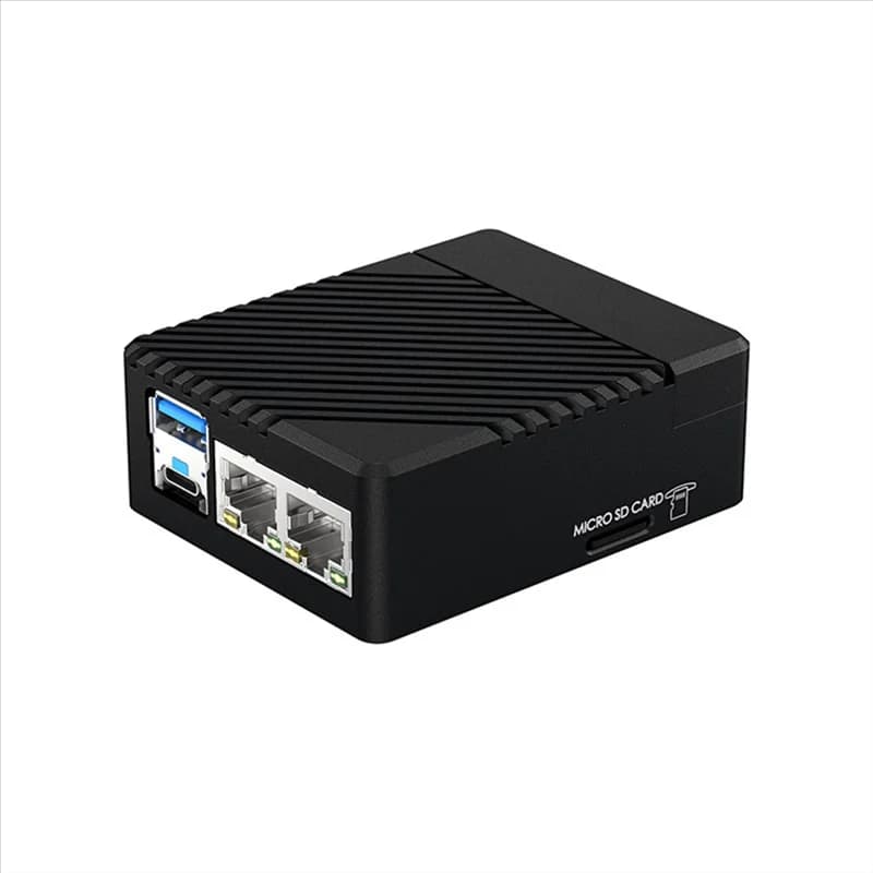 A32T-CM5 expansion card with double Ethernet ports, aluminium alloy housing for processing module 5, American plug