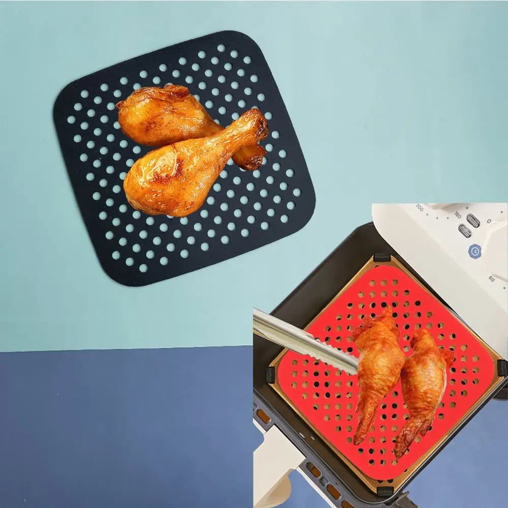 Silicone Air Frying Mats for Air Frying Accessories for Air Frying Machine for Food Oil Filtration Mats for Thermal Insulation in Silicone