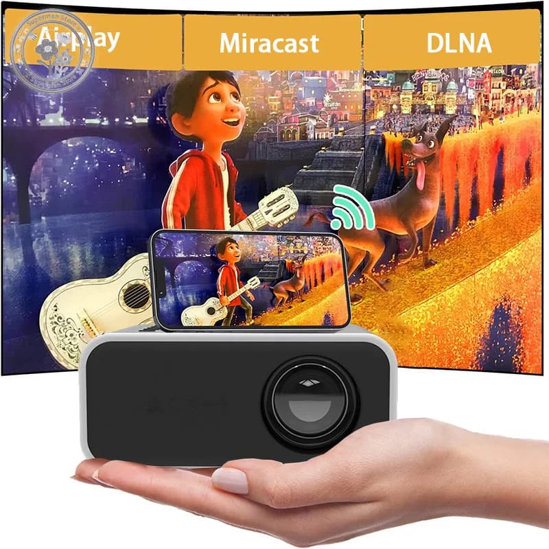 Home mini projector micro home portable Apple Android mobile phone wireless screen projection interconnection