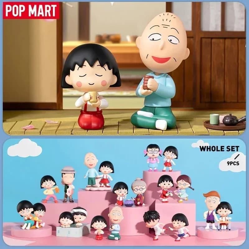 POP MART Chibi Maruko Chan's The Time With You Series Blind Box Toys Kawaii Anime Action Figure Caixa Caja Surprise Mystery Box