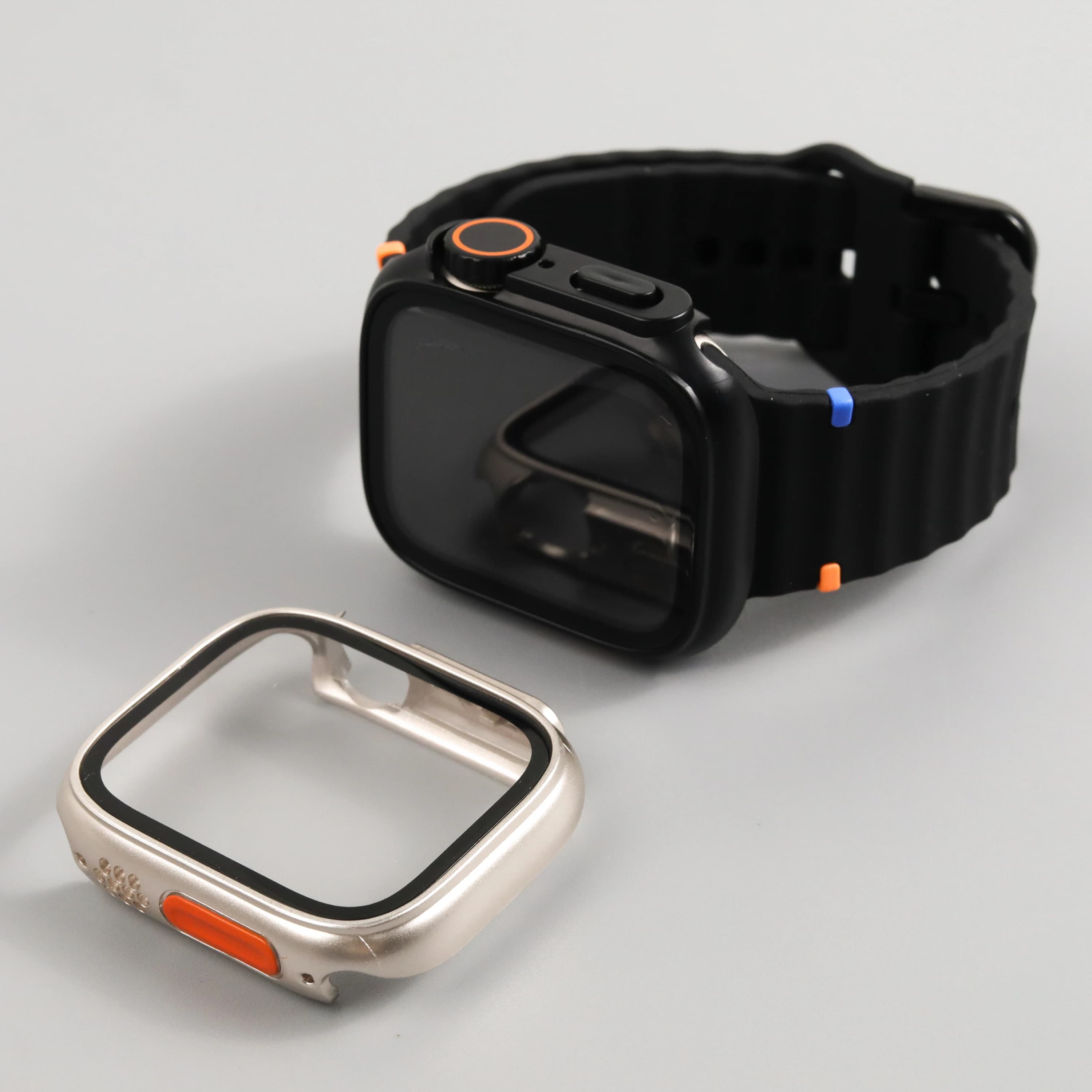 Proteggi schermo per custodia Apple Watch 42mm 45mm 40mm 44mm 41mm Cover + pellicola in vetro temperato cambia per serie Ultra 3 9 8 7 6 5 4 SE