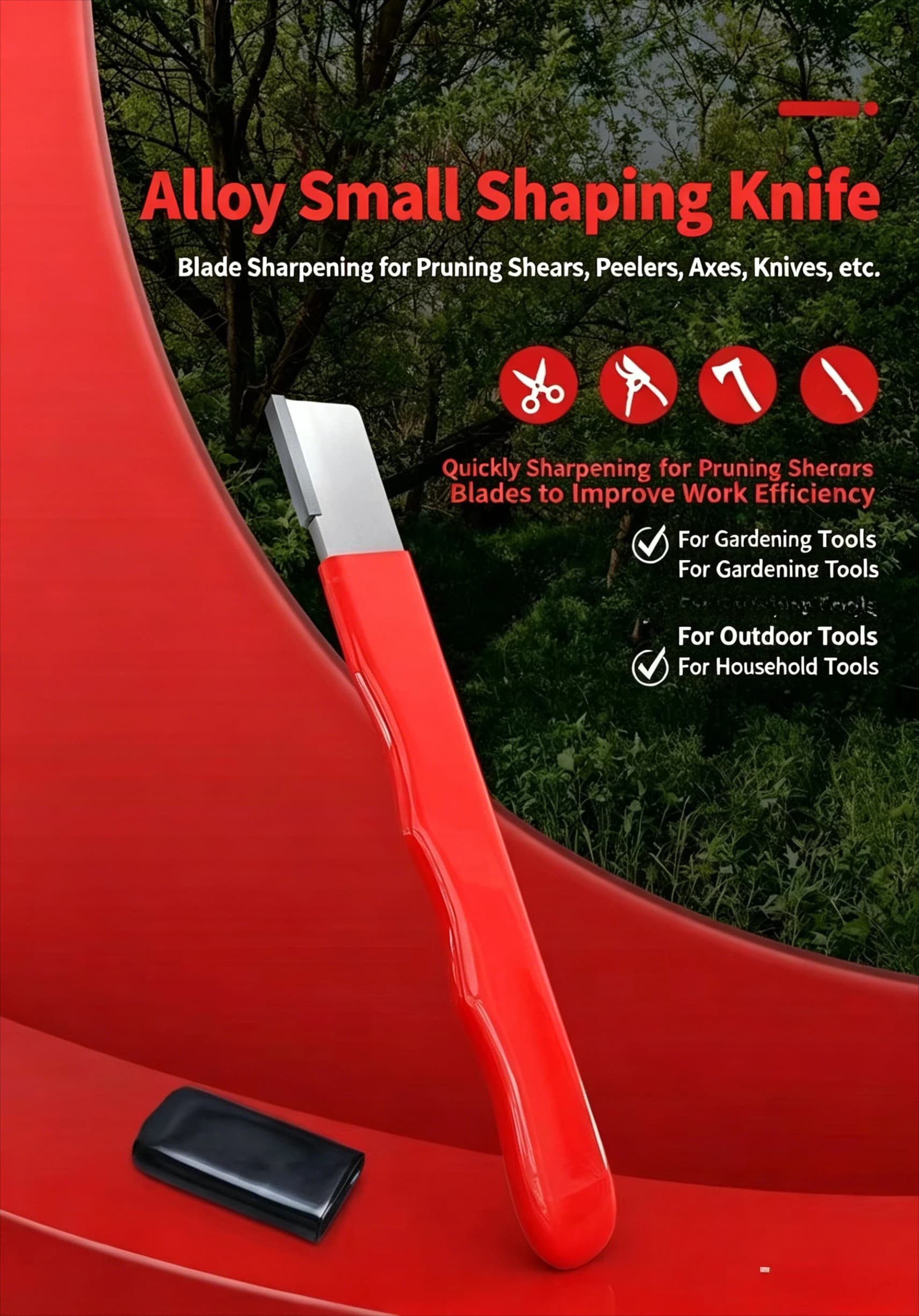 Metal hanger Portable with lid, Mini Sharpener for Garden Scissors and Knives, Stone for Rent