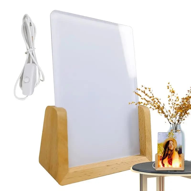 Sublimation Acrylic Blank Sublimation Photo Blanks 3D Night LED Light Lamp Base Heat Transfer Acrylic Photo Frame Blank Display