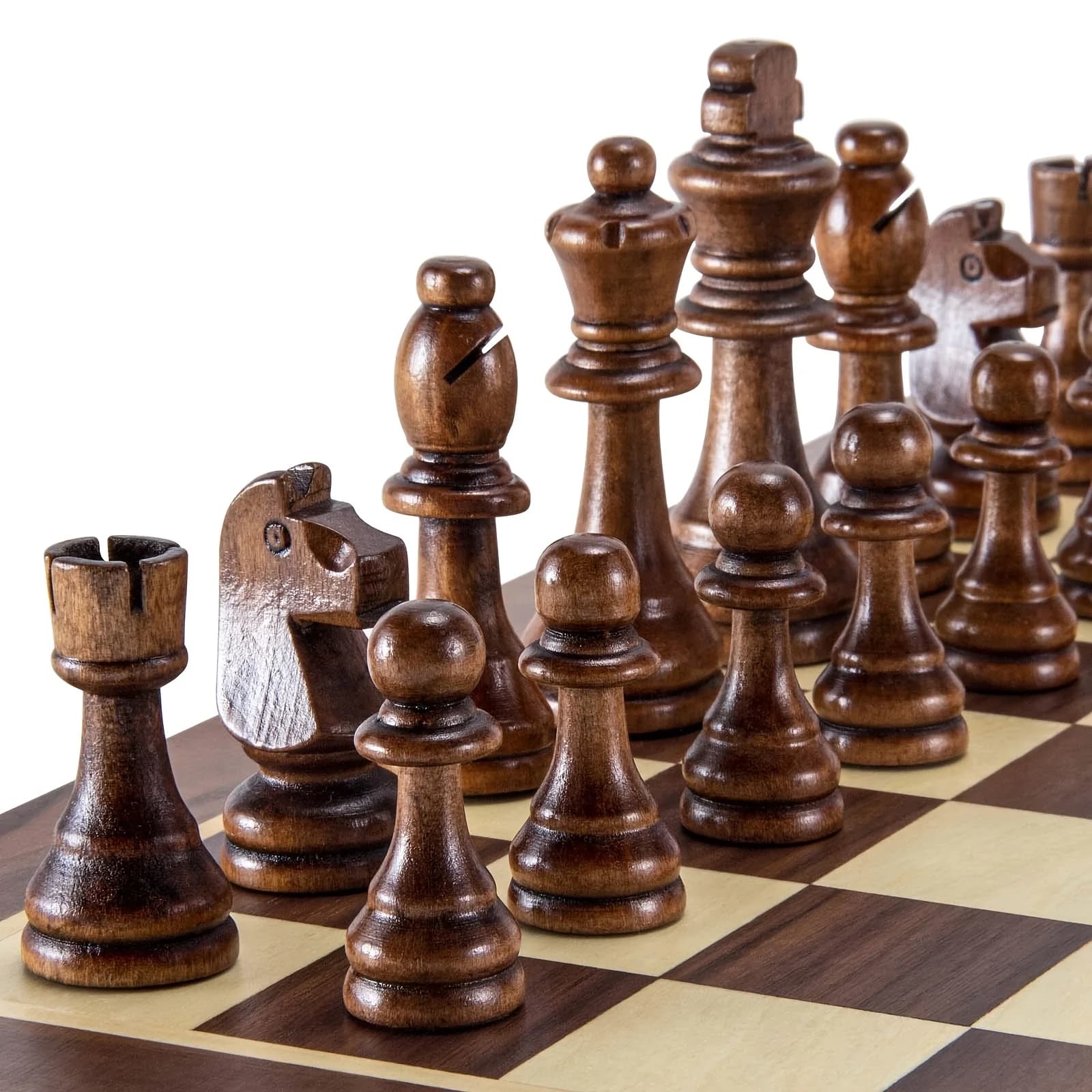 Set di Scacchi Decorativo in Legno – Pezzi Staunton Standard da Torneo, Altezza Re 8cm, Scacchiera e Borsa Portaoggetti