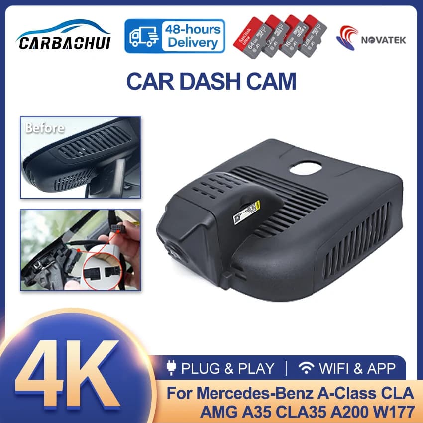 4K Car DVR Plug and play Dash Cam Camera videoregistratore per Mercedes-Benz classe A CLA AMG A35 A45 CLA35 A180 A200 W177 Premium