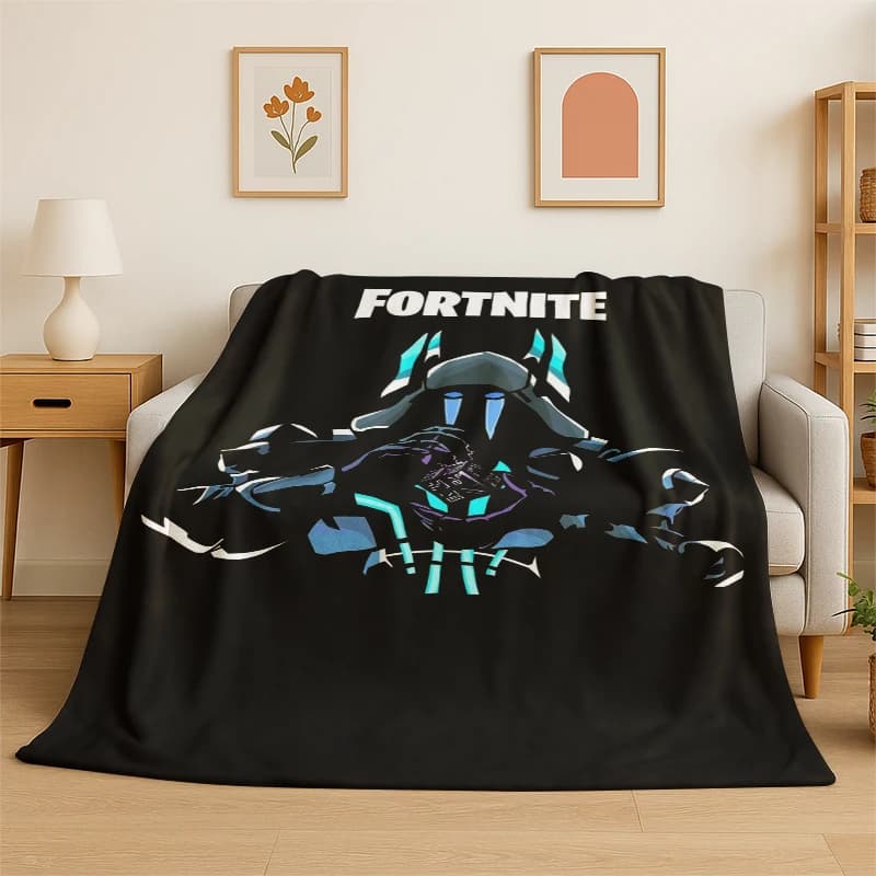 Coperta in flanella con stampa di personaggi del gioco Fortnite, morbida e calda, ideale per camera da letto, soggiorno, letto, viaggi, campeggio, picnic, regalo.