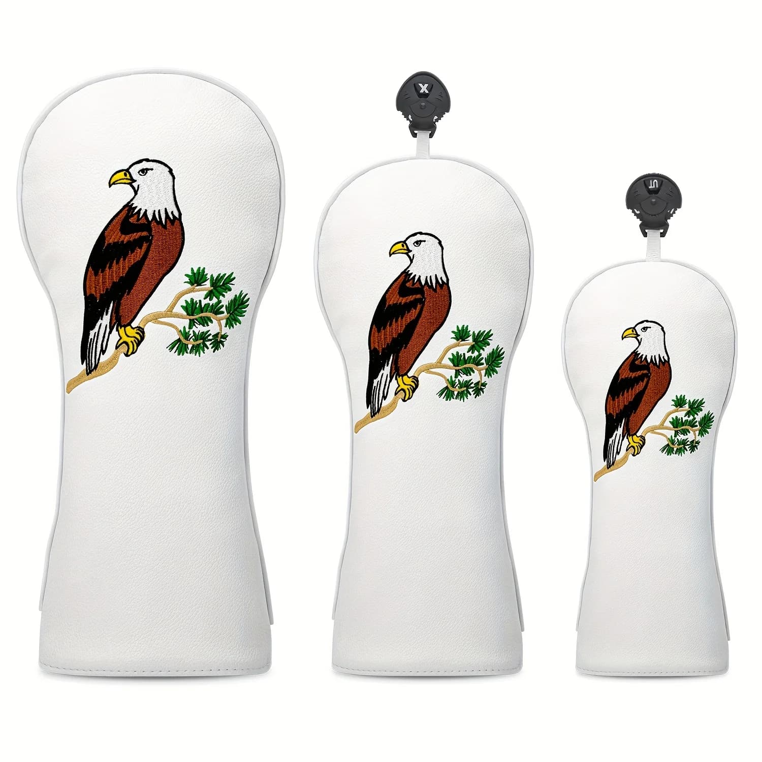 Copricapo da golf Eagle con elegante design aquila e ramo di pino - Custodia protettiva resistente per driver, fairway wood e UT Wood