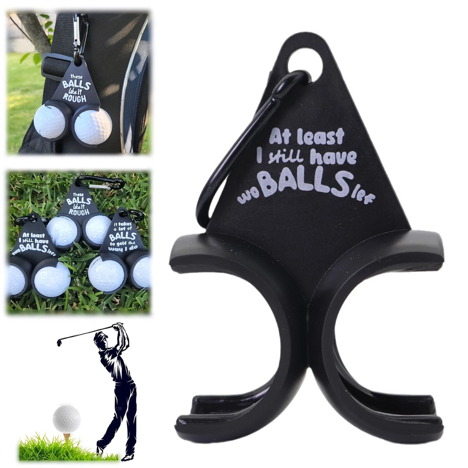 Porta pallina da golf stampato in 3D Divertente accessorio da golf con clip sulla cintura per borsa da uomo, regalo di allenamento portatile