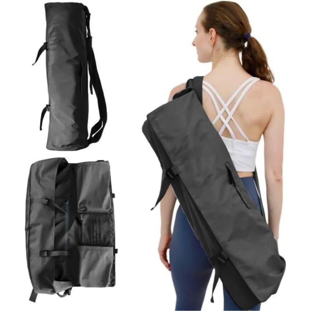 Washable Waterproof Yoga Mat Bag Adjustable Shoulder Strap Fabric Yoga Mat Holder Bag Mesh Pocket Portable Yoga Mat Carrier