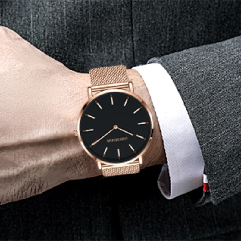 LIGE ultra slim fashion luxury men's watch simple casual work waterproof stainless steel strap gifts men's watches Reloj