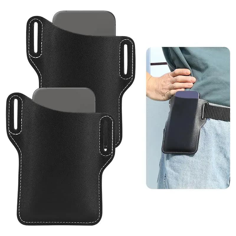 Fondina Porta Cellulare da Uomo in Pelle, Marsupio da Cintura, Borsa a Tracolla, Portafoglio per Telefono, per Corsa, Viaggi e Campeggio