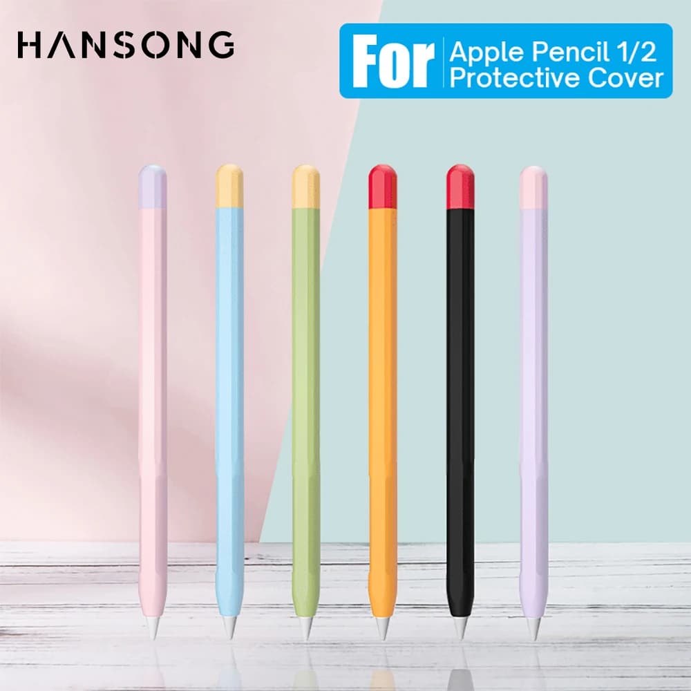 Custodia morbida per matite Apple in silicone Custodia protettiva per stilo colorato per Apple Pencil 1a 2a generazione Cover Accessori per iPad