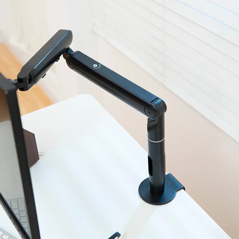 Supporto per Monitor Singolo in Alluminio, Stand da Scrivania Regolabile in Altezza, Braccio per Monitor