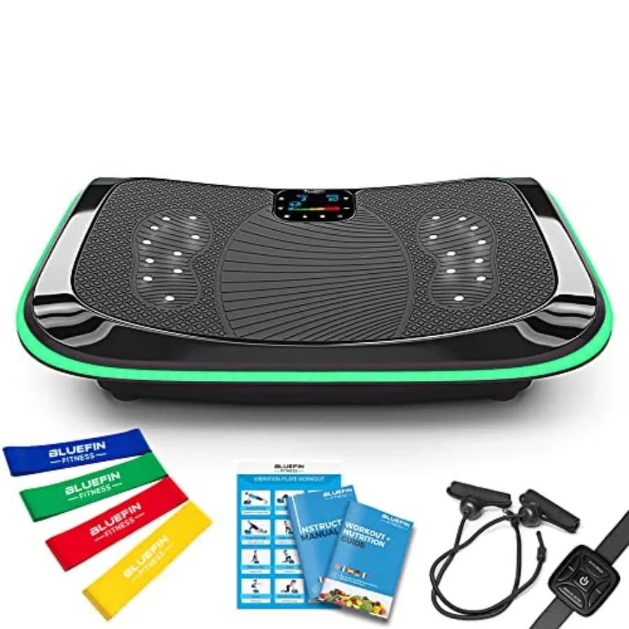 Bluefin 4D Three Motor Vibrant Platform with Magnetic Therapy and Bluetooth Speaker for Home Fitness, Silent Motor