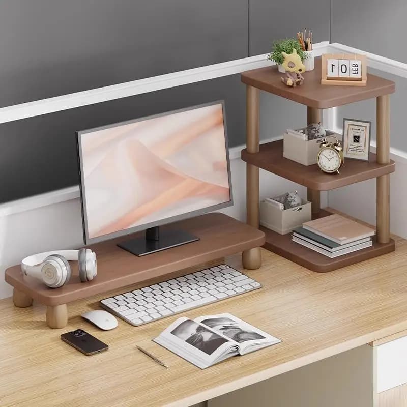 Elevated Desktop Computer Monitor Stand Office Desk Organizer Base Pad High-Height Storage Rack Desktop Accessories