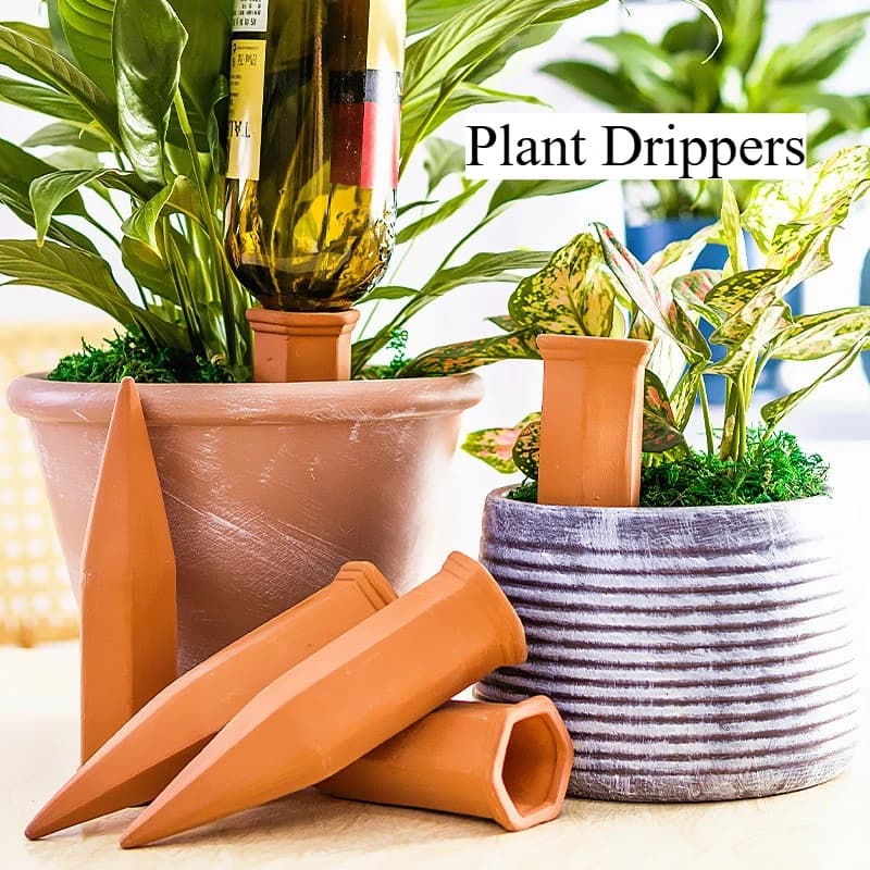Red Ceramic Watering Spikes Plant Drippers Self Irrigation System for Potted Plants Lazy Gardener Tools Cross Amazing Gifts
