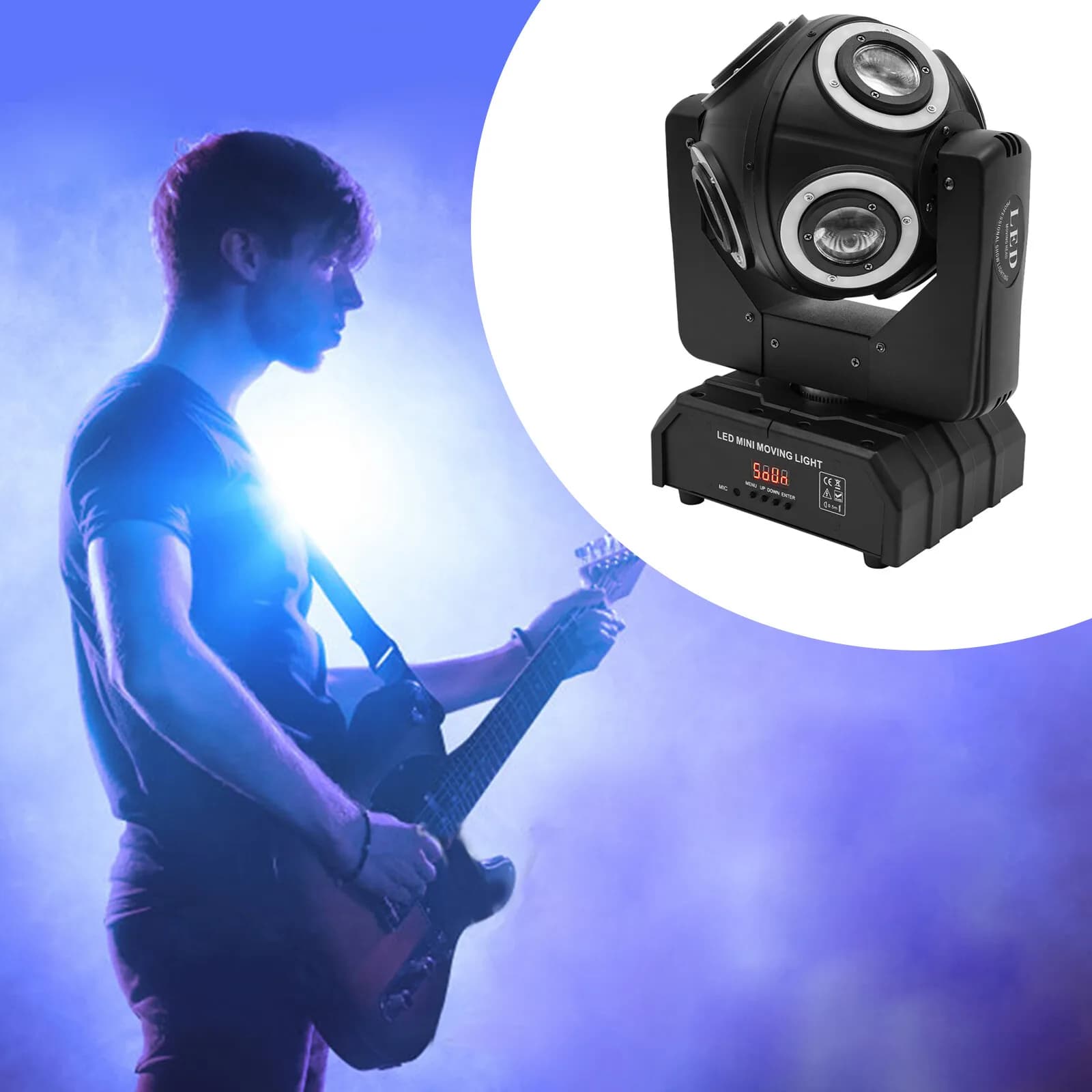 Luce mobile compatta per DJ a 8 teste, luce da festa a LED RGBW con modalità Master-Slave, dimensioni ridotte per effetti scenici di matrimoni KTV Bar