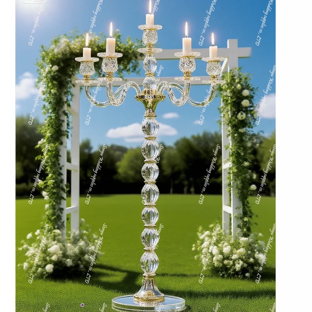 10 pz60 cm Decorazione Cilindrica non Cilindro di vetro Vaso Centrotavola Portacandele Tubo Camino Candelieri Acrilici Candelabro
