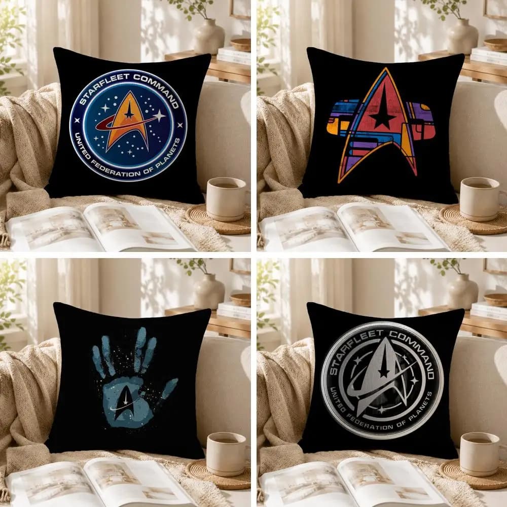 Classic movieS-Star T-Trek ShipS Cushion Cover Natural Linen Printed Pillowcase Cool Breathable for Living Room Bedroom Sofa