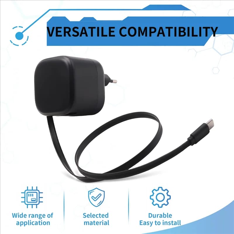 A97I-USB TYPEC Caricatore di linea retrattile 35W Adattatore da viaggio per caricabatteria al litio PD a ricarica rapida adatto per telefono Spina UE