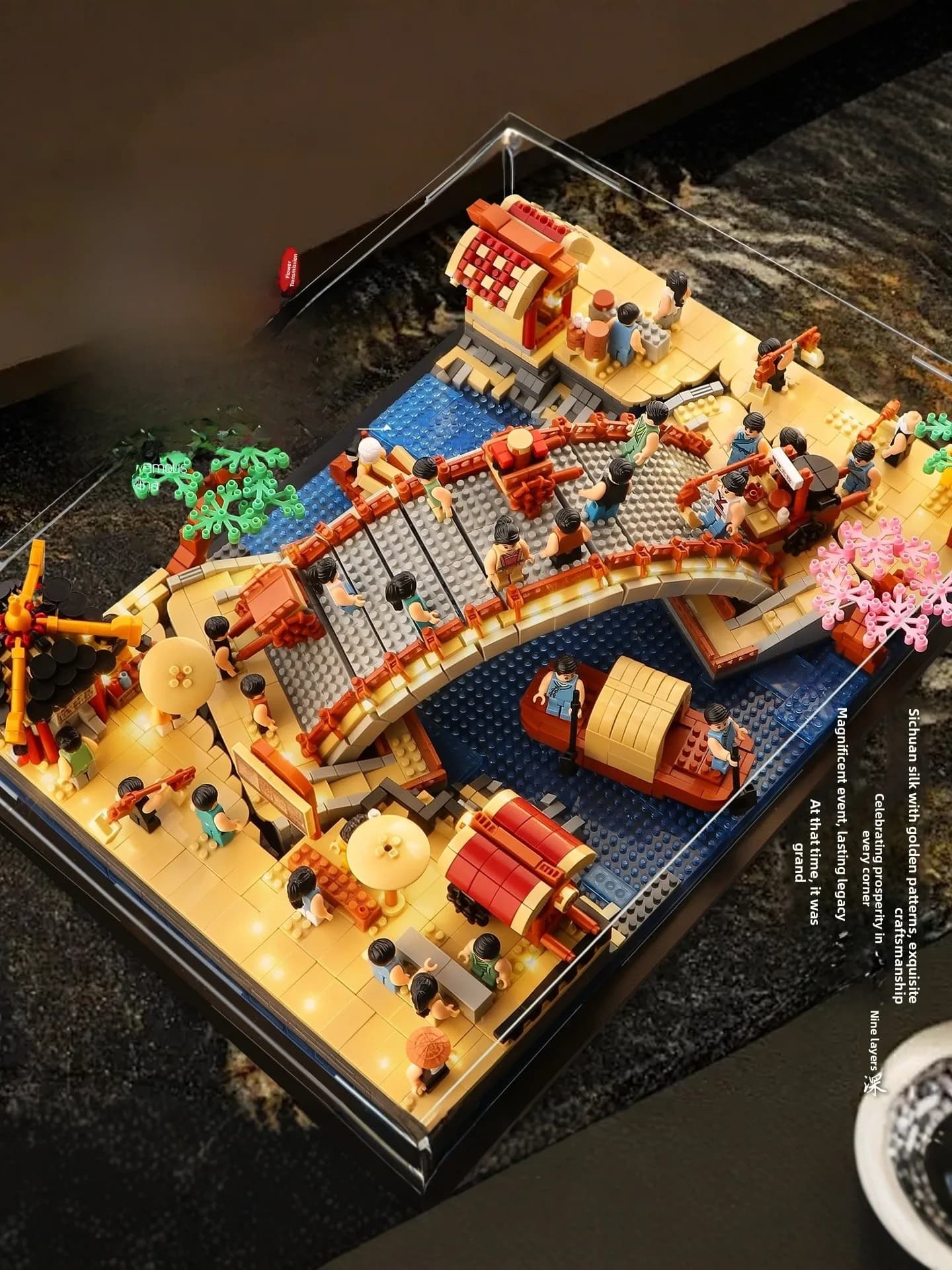 Advanced Difficulty 3D Puzzle Building Toy Model Qingming Shanghe Tu Adult Version Assembly Block Magnetic Tile Creative DIY Kit