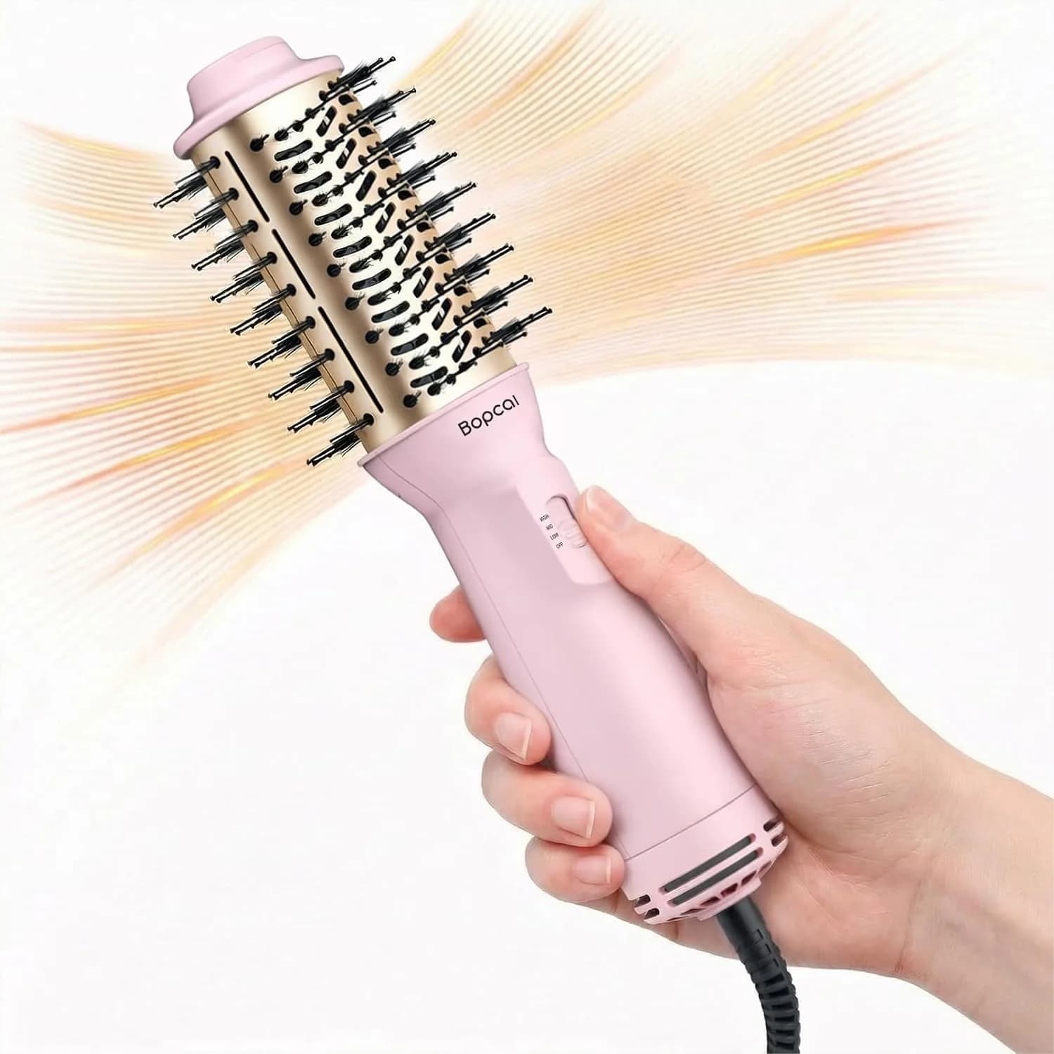2" Travel Blow Dryer Brush, Dual Voltage 100-240V Hot Air Brush, 4-in-1 Ionic Hair Dryer for Blowout, Volumizing &