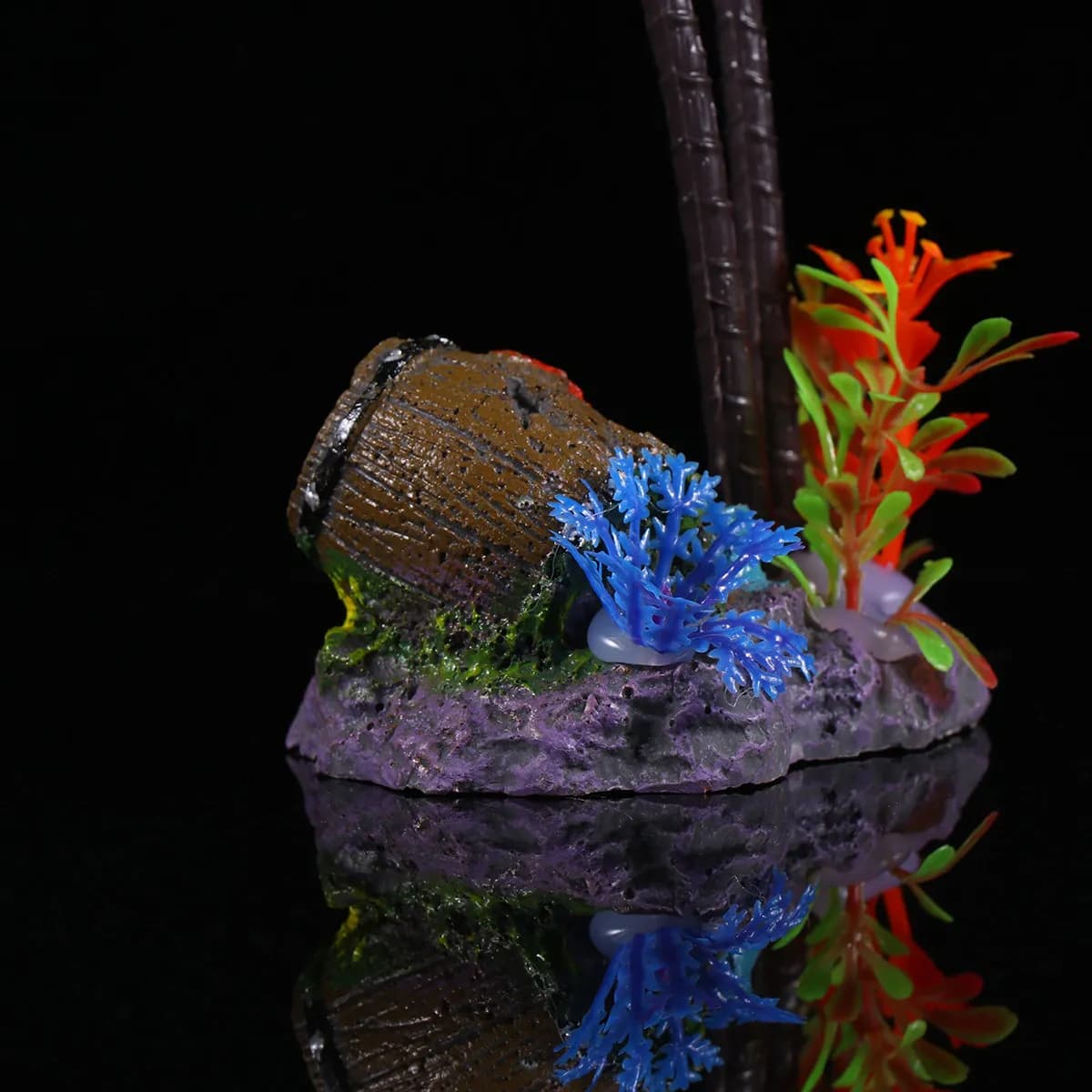 1 Pezzo Pianta Artificiale a Forma di Palma di Cocco per Acquario, Decorazione Realistica per Vasche dei Pesci