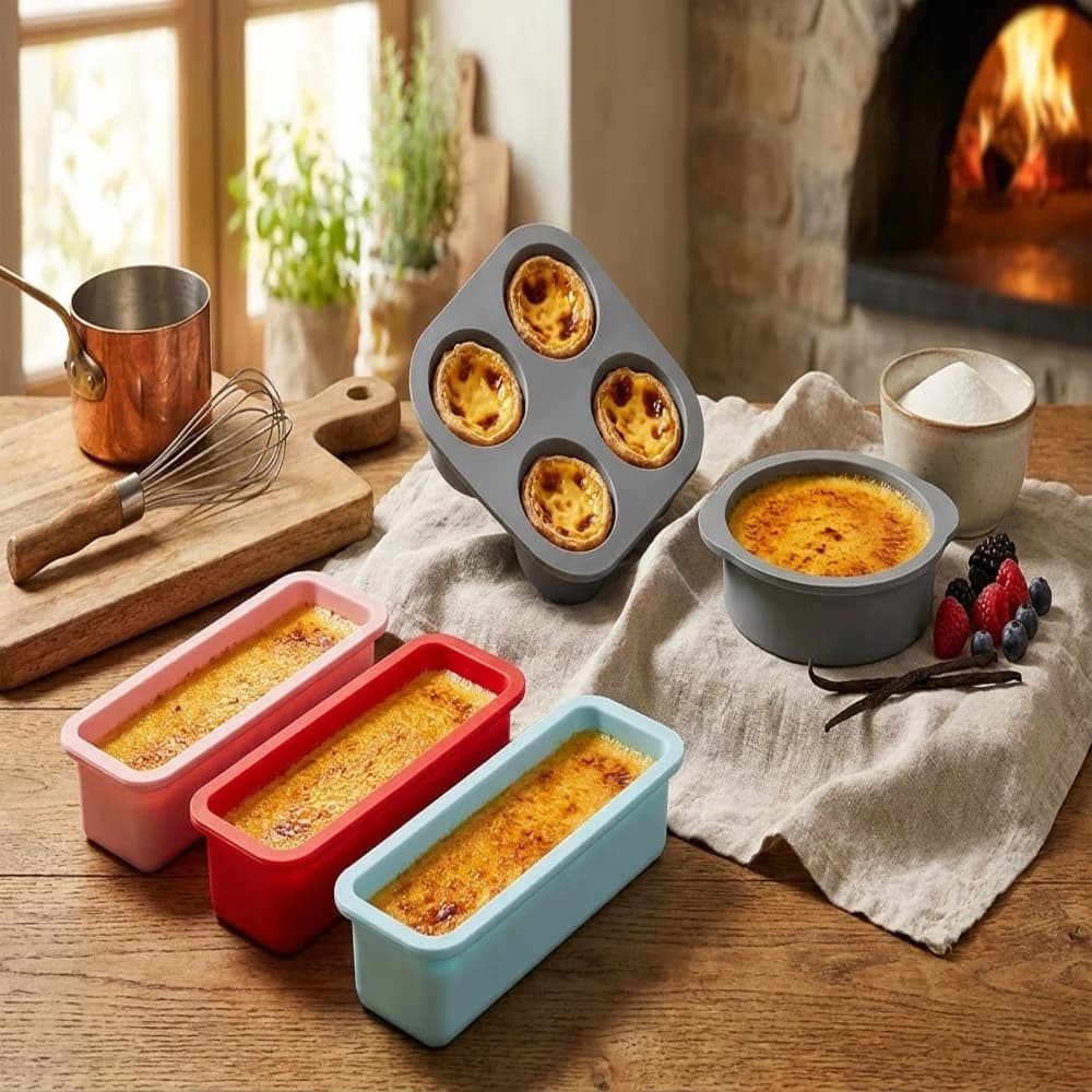 Stampi da Forno in Silicone Riutilizzabili con Manici, Adatti per Friggitrice ad Aria, Antiaderenti, Resistenti al Calore, per Torte, Pudding, Crostate