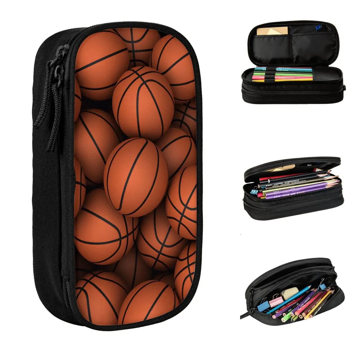 Divertente astuccio da basket Astucci per matite scolastiche Tela Ragazzo Ragazza Simpatico astuccio universitario Cancelleria scolastica