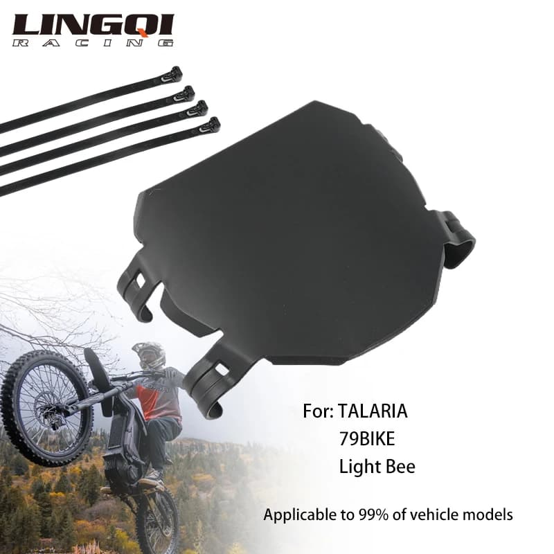LINGQI RACING Parabrezza con telaio targa anteriore modificato nero per Talaria 79Bike Rerode R1 Light Bee Electric Dirt Bike