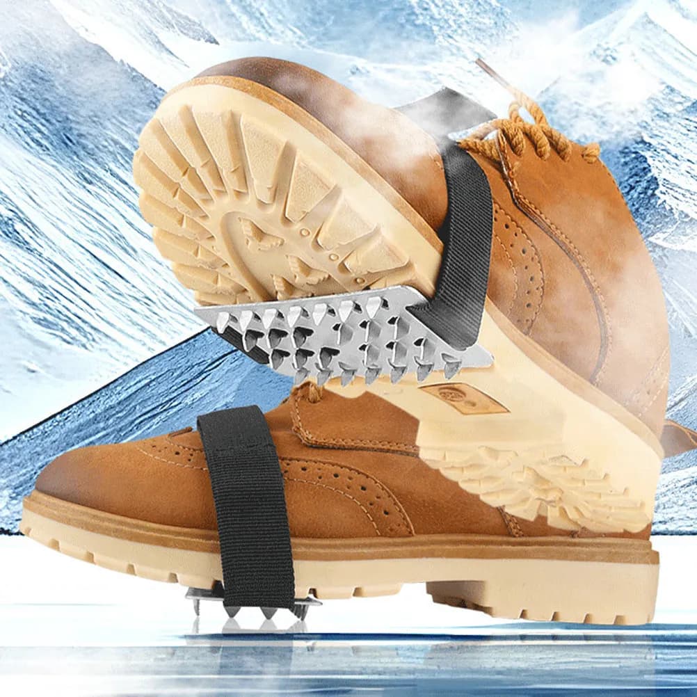 Ice Grippers for Shoes and Boots Non Slip Covers with Stainless Steel Studs for Winter Hiking Climbing