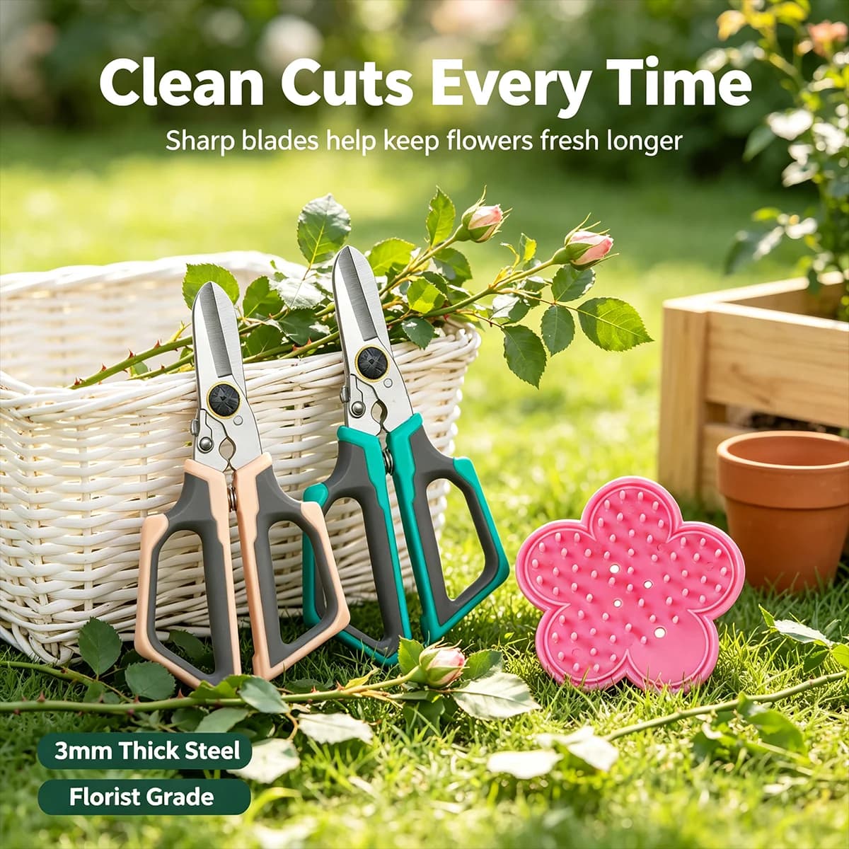 1/2/3pc,Straight Head Pruning Shears Non-slip HandleStainless Steel Outils Manuels Household Bonsai Garden Scissors Pruing Shear