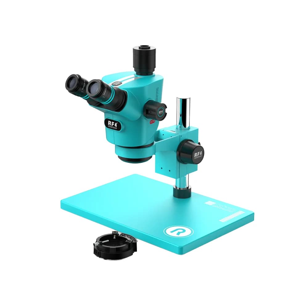 Microscopio trinoculare con zoom continuo a doppio braccio RF4 CX71R per strumenti di riparazione BGA del telefono Microscopio elettronico industriale