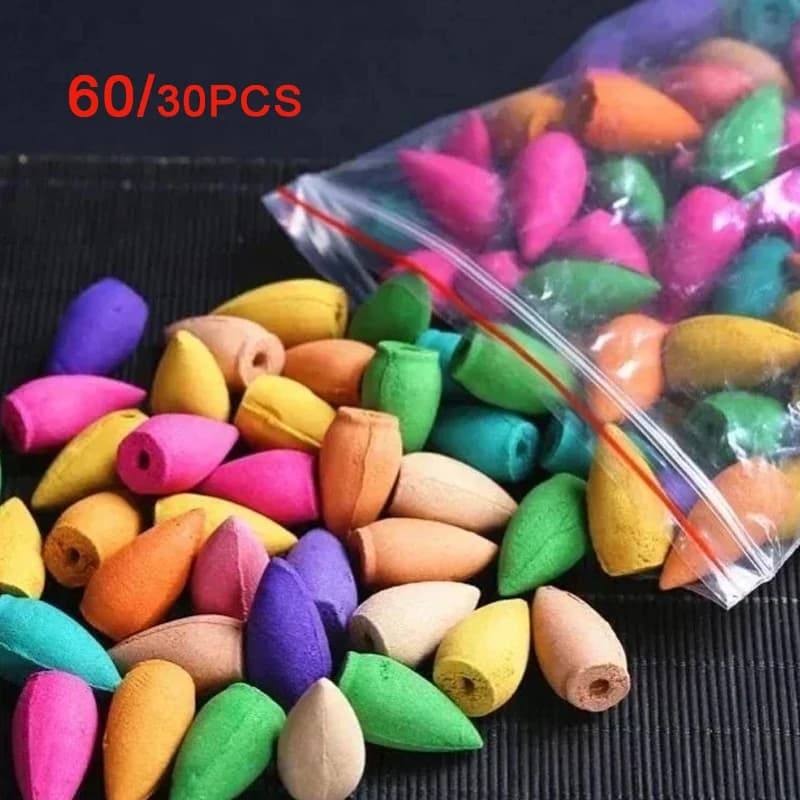 Coni di Incenso a Riflusso per Cascata, Fragranze Naturali Miste, Porta Incenso a Cascata, Regalo Ideale per Yoga e Aromaterapia