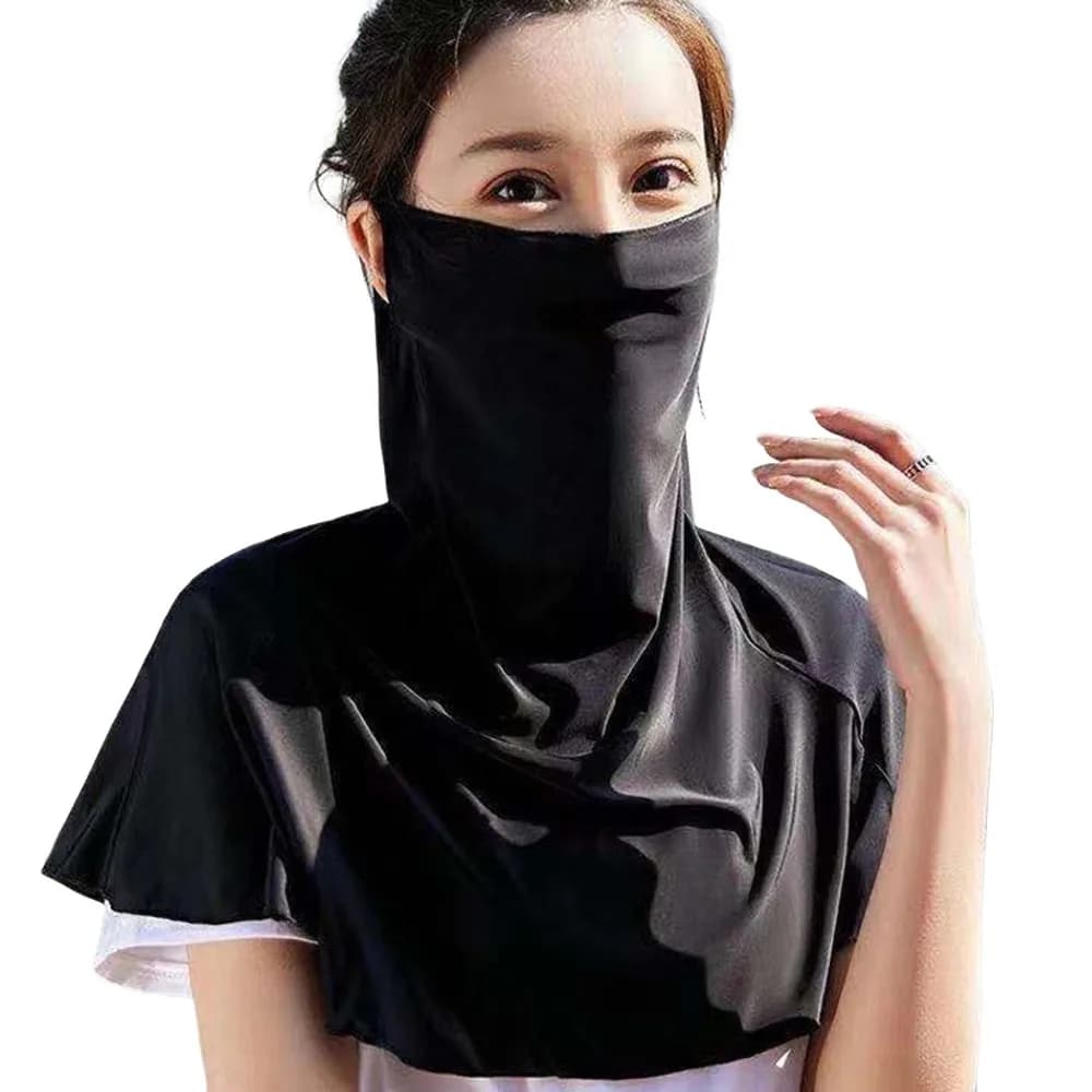 Anti-UV Ice Silk Sun Hat Breathable Mesh Ice Silk Ice Silk Sun Cover Sun Protection Quick Drying Sunscreen Face Cover