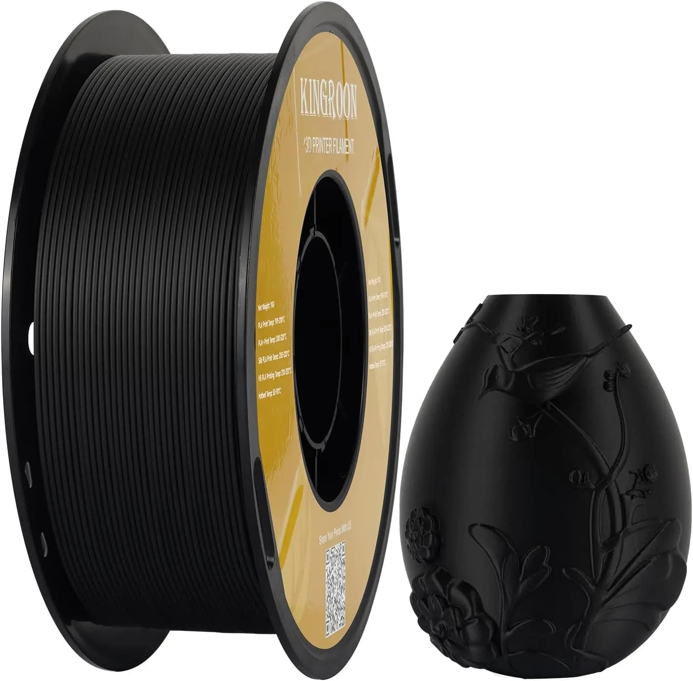Matte PLA Filament 1.75mm 1kg Spool, Dimensional Accuracy +/- 0.02 mm, Low Gloss Finish for 3D Printer