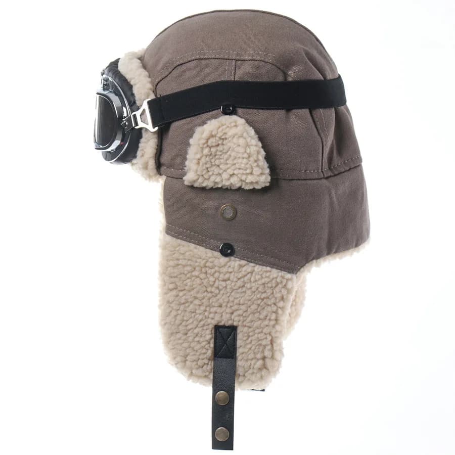 Removable Goggle Compatible Ushanka Winter Hat, Wind‑Resistant Thick Earflap Ski Hat For Cold Northeast