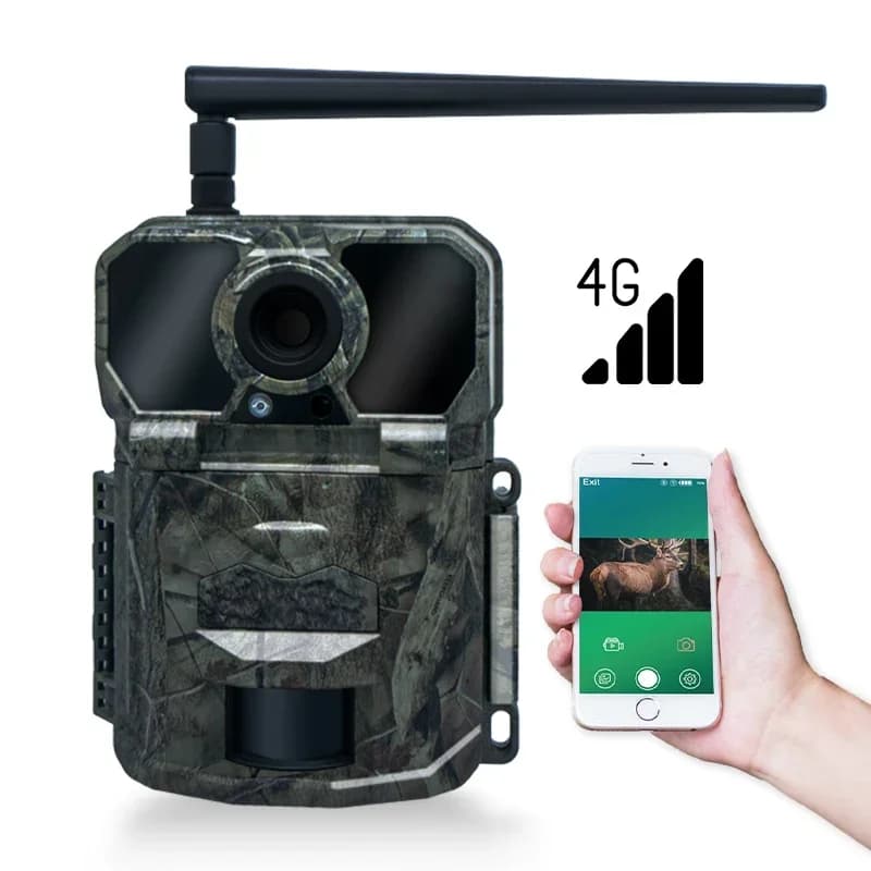 Fotocamera da Caccia Wireless con Immagini Cristalline da 30MP, Registrazione Video 2K, Configurazione App, Batterie 18650 AA, Pannello Solare