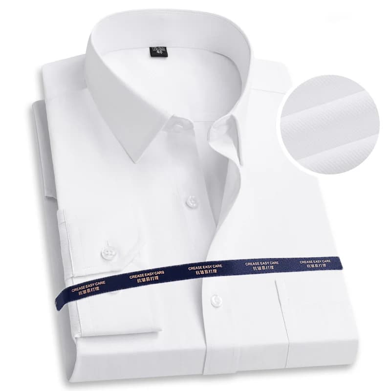 Hot Sale Men's Social Shirt Long Sleeve Business Casual Slim Fit Solid Formal White Dress Shirts Men Clothing Plus Size 7XL 6XL
