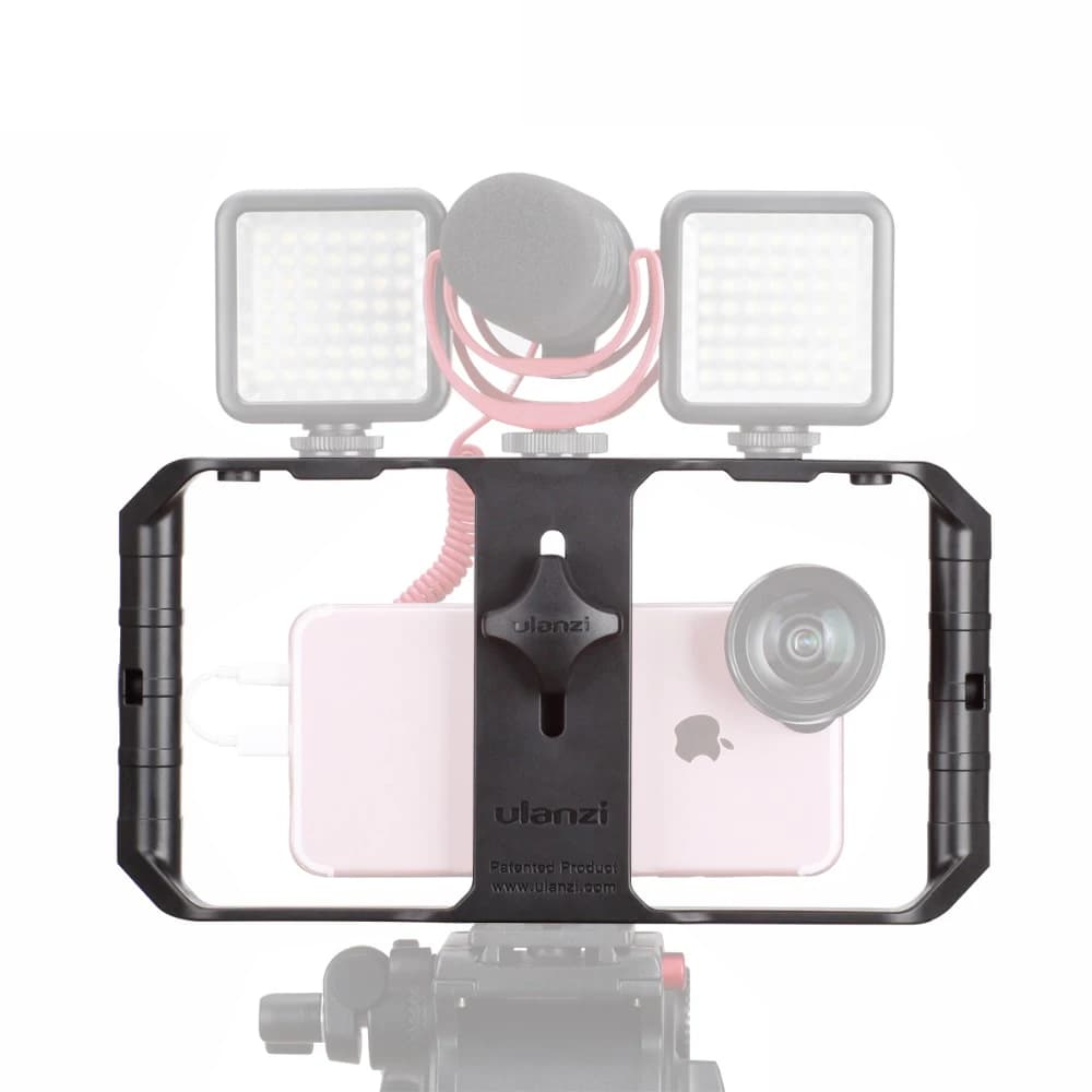 Ulanzi U-Rig Pro Smartphone Video Rig w 3 Monti Scarpe Cinema Della Cassa Portatile Del Telefono Video Stabilizzatore Grip Treppiede supporto Del Basamento Del supporto