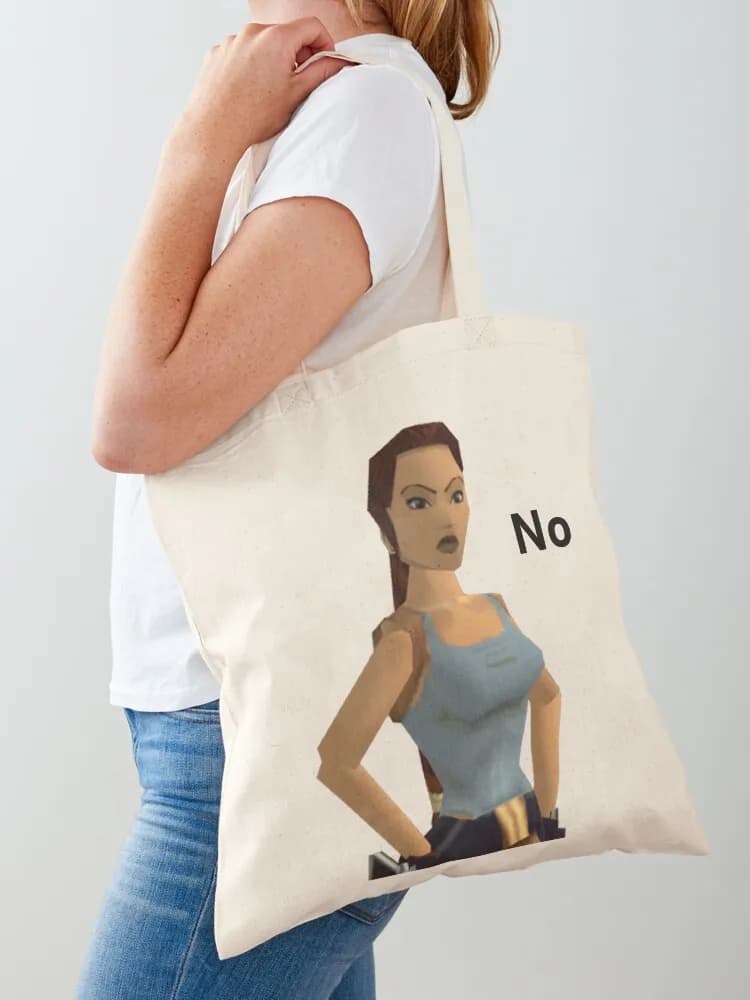 Lara Croft NO v2 (Altri prodotti) Borsa tote Borse riutilizzabili Borsa shopper da donna Borsa shopper donna Grande